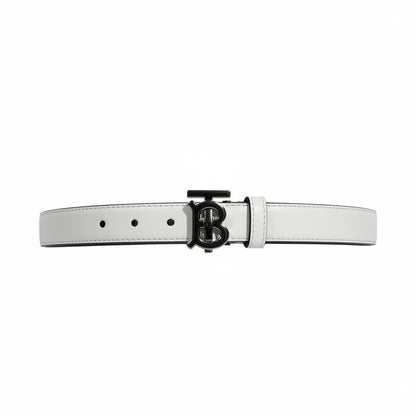 🤍✨ Burberry B Buckle Leather Belt White 105cm 🖤