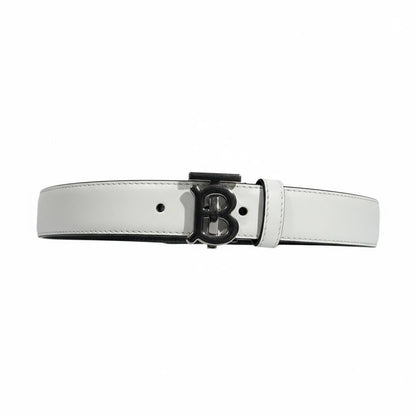 🤍✨ Burberry B Buckle Leather Belt White 105cm 🖤