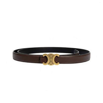 🤎✨ Celine Triomphe Leather Belt Brown Gold 110cm 💛