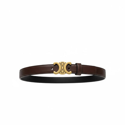 🤎✨ Celine Triomphe Leather Belt Brown Gold 110cm 💛
