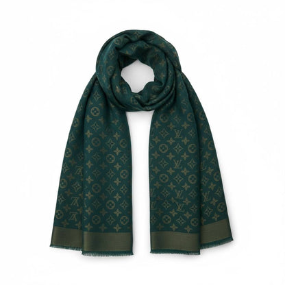 💚✨ Louis Vuitton Monogram Wool Scarf Green 🌿
