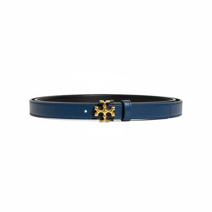 💙✨ Tory Burch Logo Leather Belt Blue 115cm 💛