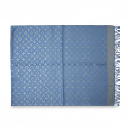 💙✨ Louis Vuitton Monogram Wool Scarf Light Blue ❄️