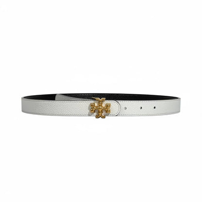 🤍✨ Tory Burch Logo Leather Belt White 100cm 💛
