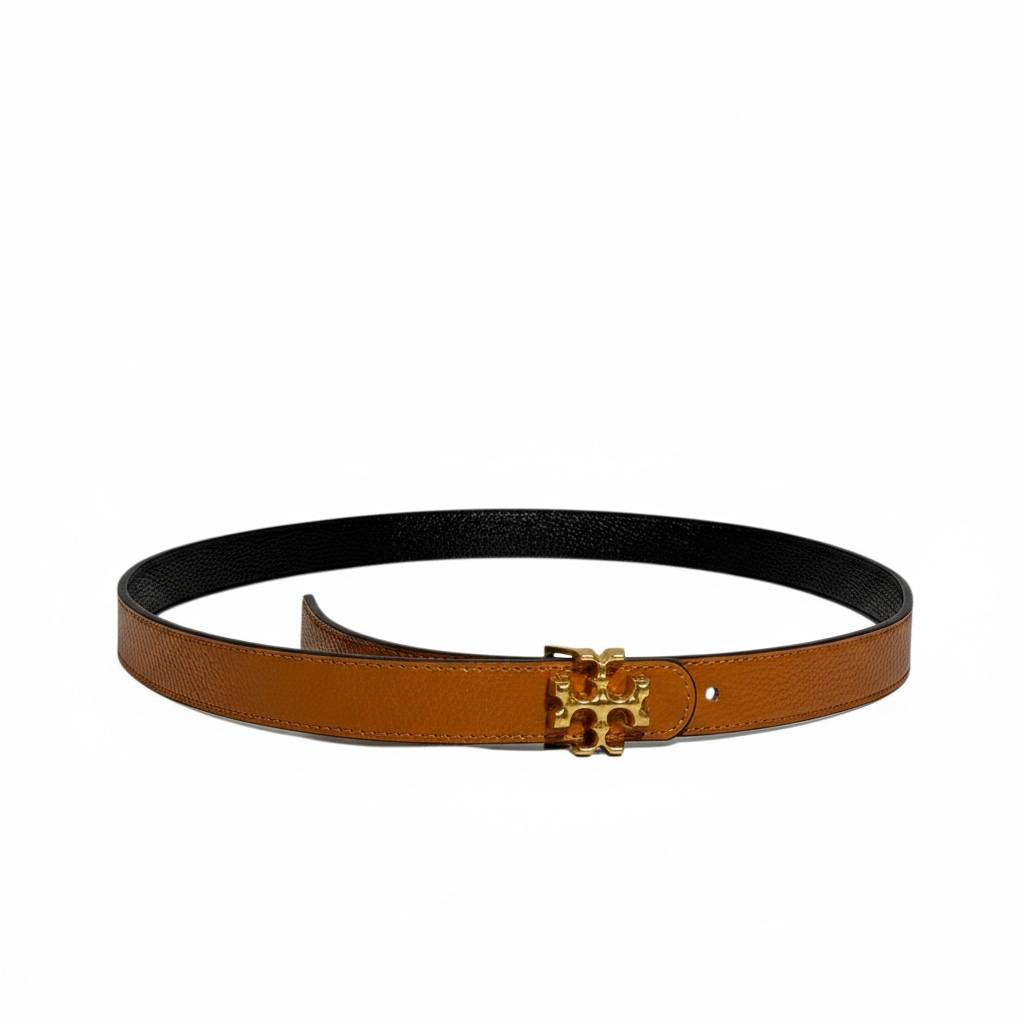🤎✨ Tory Burch Logo Leather Belt Brown 115cm 💛