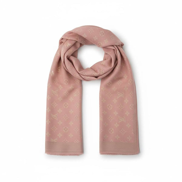 🌸👑 Louis Vuitton Monogram Soft Blush Pink Scarf 🧣✨💖