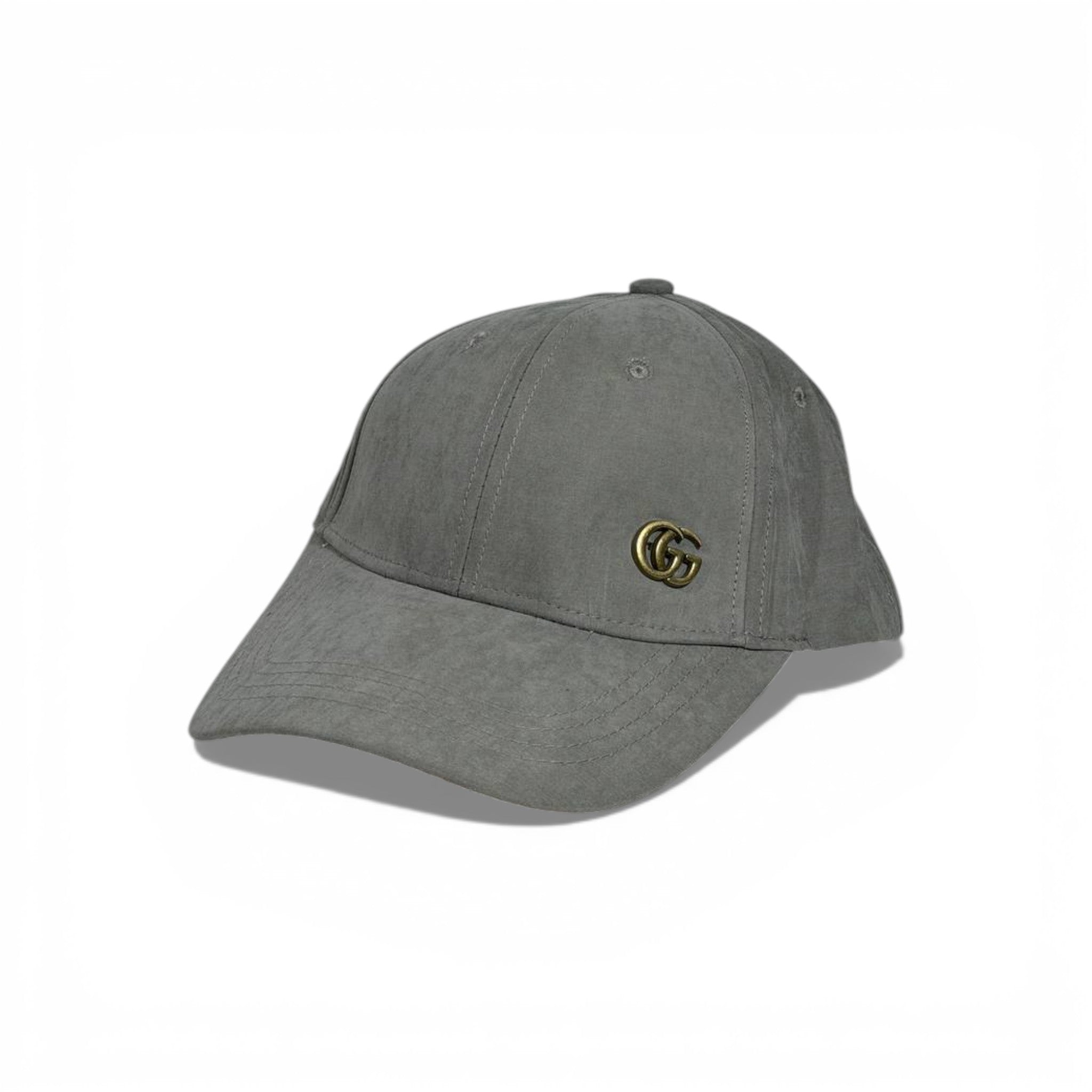🩶✨ Gucci Grey Suede GG Logo Baseball Cap 🧢🔥