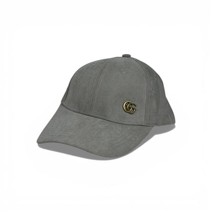 🩶✨ Gucci Grey Suede GG Logo Baseball Cap 🧢🔥