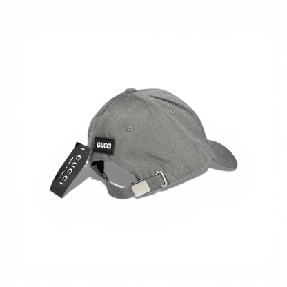 🩶✨ Gucci Grey Suede GG Logo Baseball Cap 🧢🔥