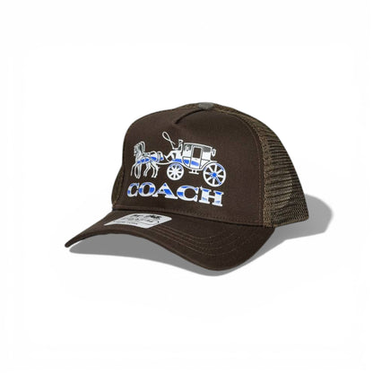 🤎 Coach Dark Brown Heritage Trucker Baseball Cap 🐎✨