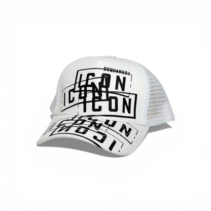 🤍 Dsquared2 Icon Graphic White Trucker Cap 🧢🔥