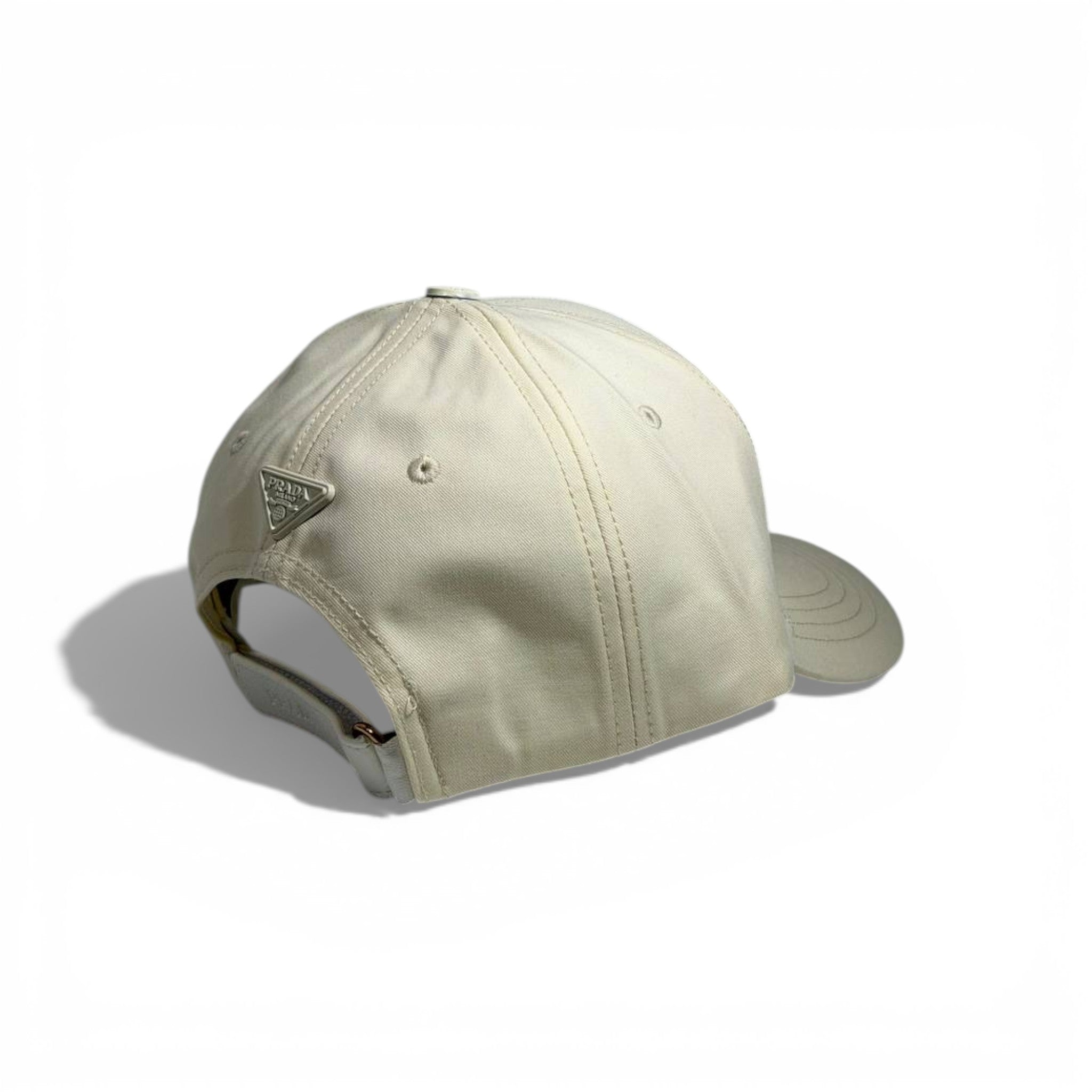🤍 Prada Ivory Cap with Iconic Triangle Logo 🧢✨