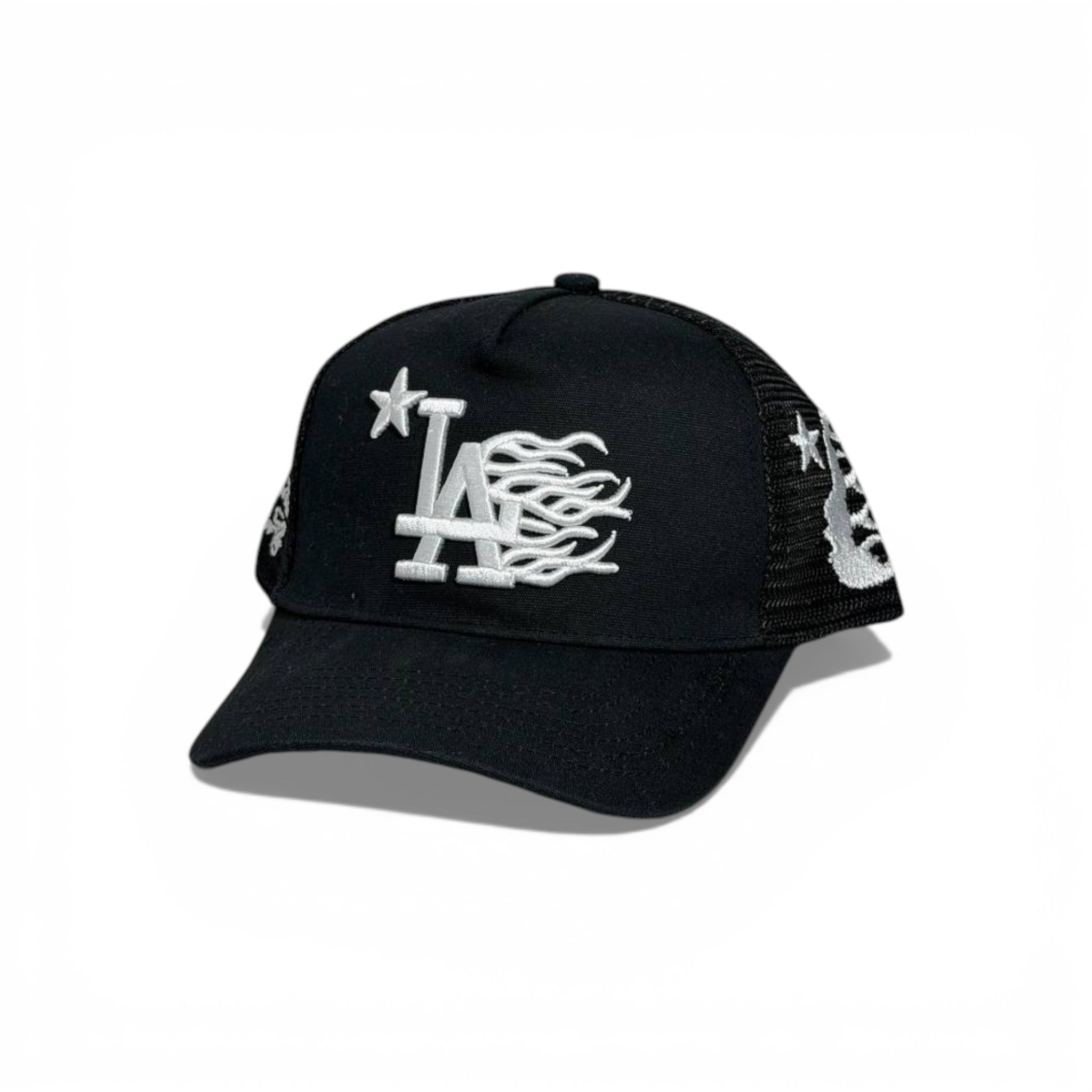 🖤 LA Flame Logo Black Trucker Cap 🔥⭐