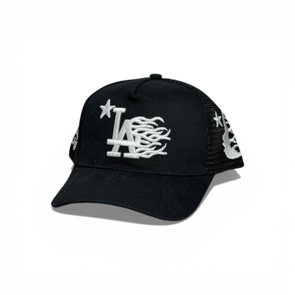 🖤 LA Flame Logo Black Trucker Cap 🔥⭐