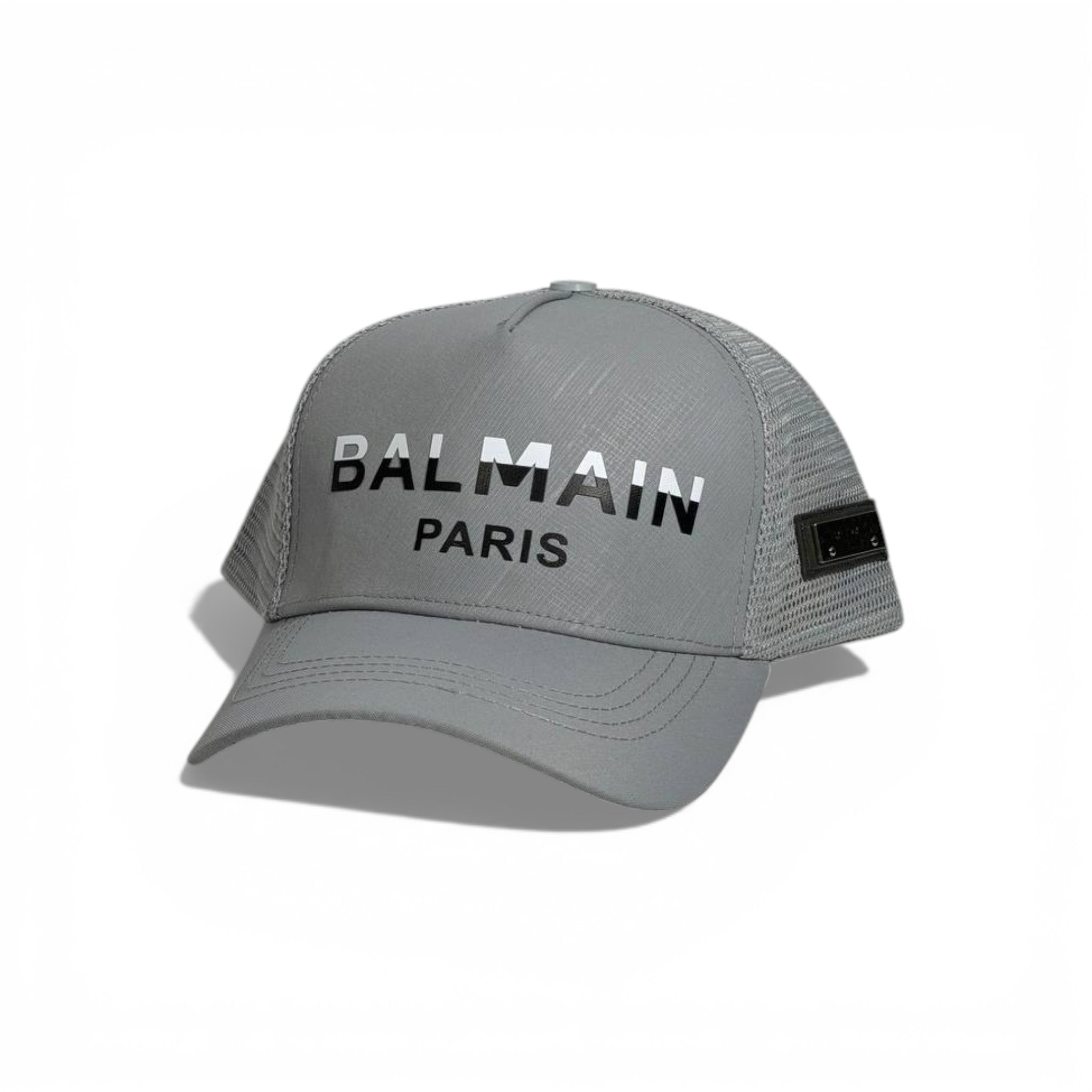 🩶 Balmain Paris Grey Mesh Cap 🧢✨