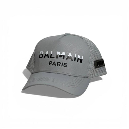 🩶 Balmain Paris Grey Mesh Cap 🧢✨