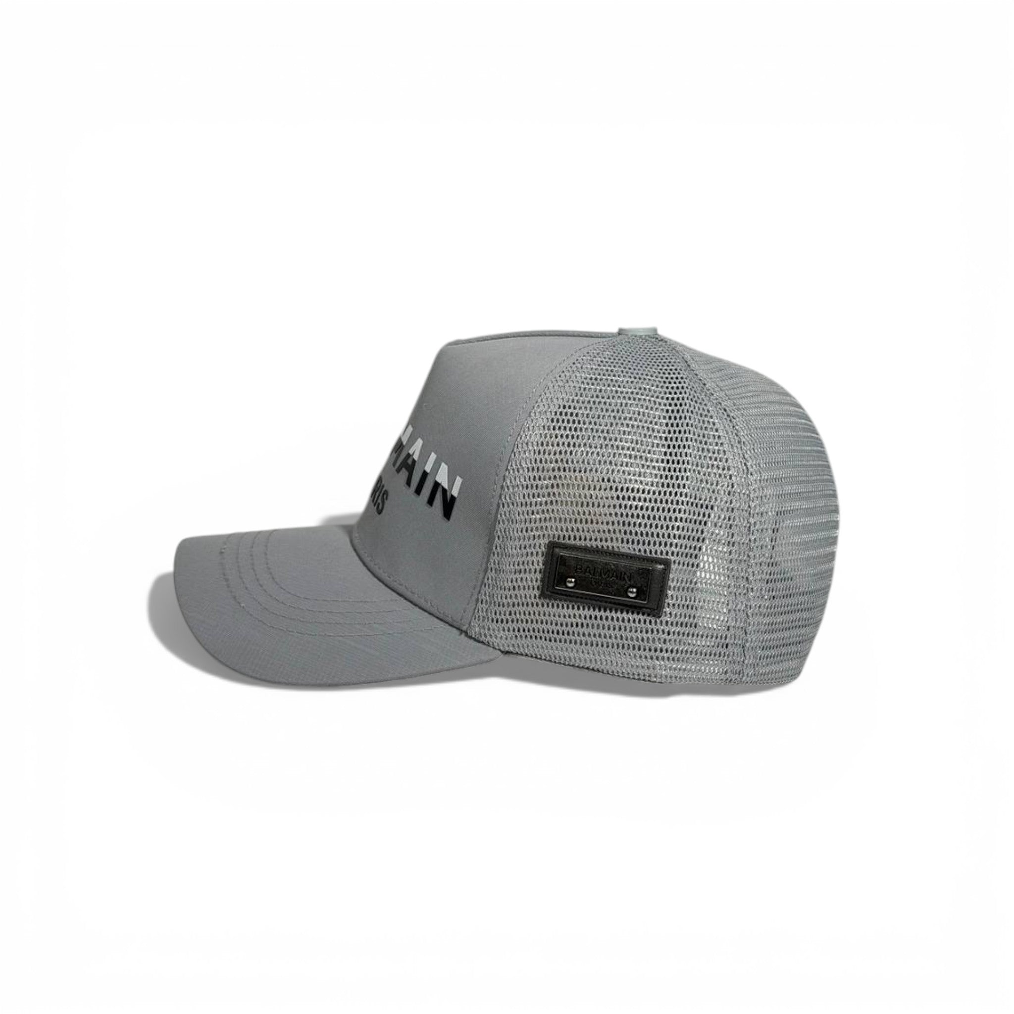 🩶 Balmain Paris Grey Mesh Cap 🧢✨