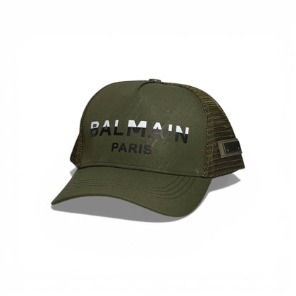 💚 Balmain Paris Olive Green Mesh Cap 🧢✨