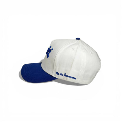 🤍 AMIRI White & Royal Blue Script Logo Cap 🧢💎