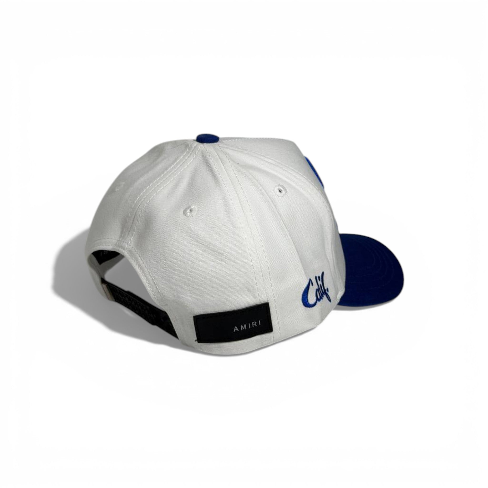 🤍 AMIRI White & Royal Blue Script Logo Cap 🧢💎