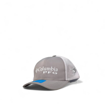 🧢 Columbia PFG Trucker Cap – Grey & White | Outdoor Classic 🌲