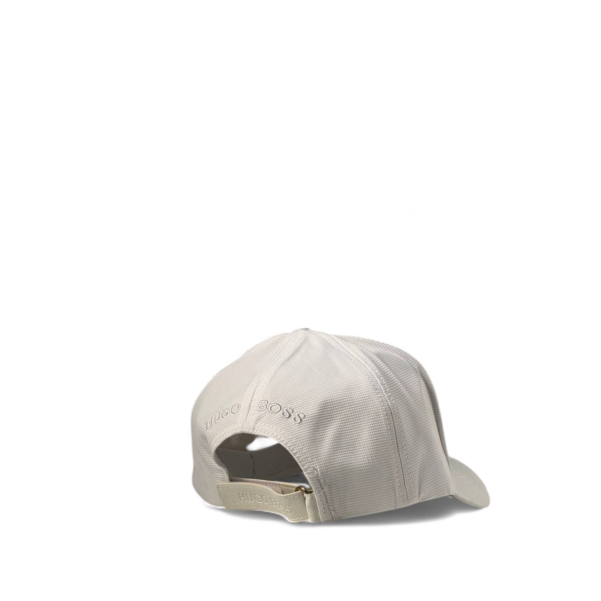 🤍 BOSS Triple Logo Cap – White with Gold & Black Stripes 🧢