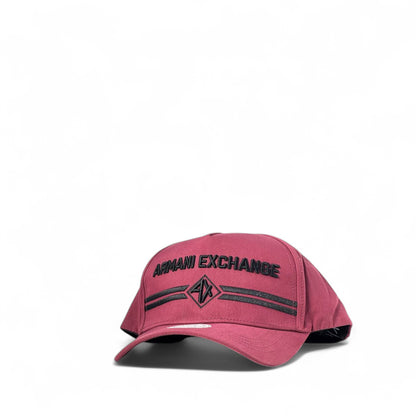 🍷 Armani Exchange Cap – Burgundy Edition with Black Logo & Stripes 🧢