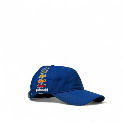 🟦 Lacoste x Polaroid Cap – Blue Edition with Rainbow Croc Embroidery 🧢🌈