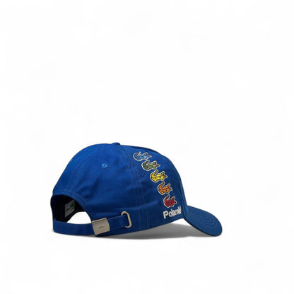 🟦 Lacoste x Polaroid Cap – Blue Edition with Rainbow Croc Embroidery 🧢🌈