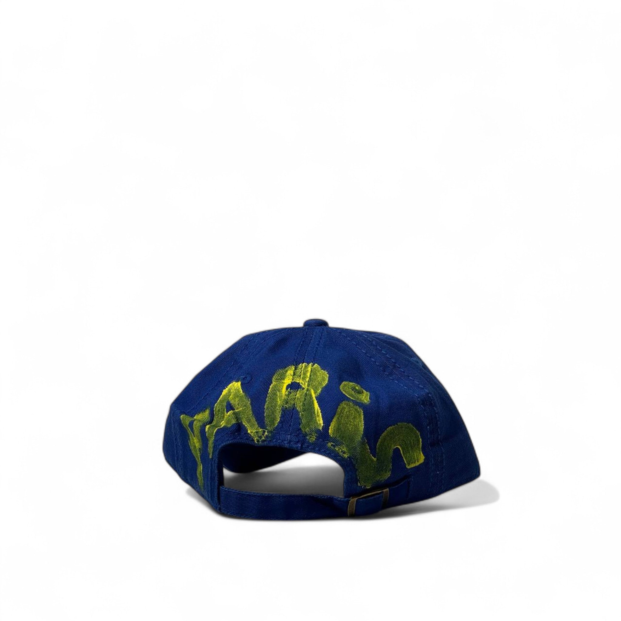 💙 Balenciaga Graffiti AB Cap – Blue & Neon Yellow Limited Edition 🧢
