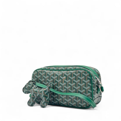 💚 Goyard Mini Green Crossbody – Signature Print + Dog Charm 👜🐾