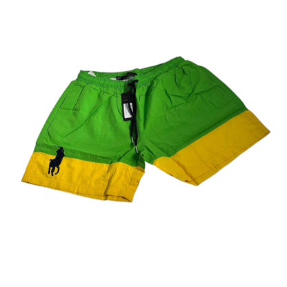 💛💚 Polo Ralph Lauren Green & Yellow Swim Shorts – Island Vibes Edition