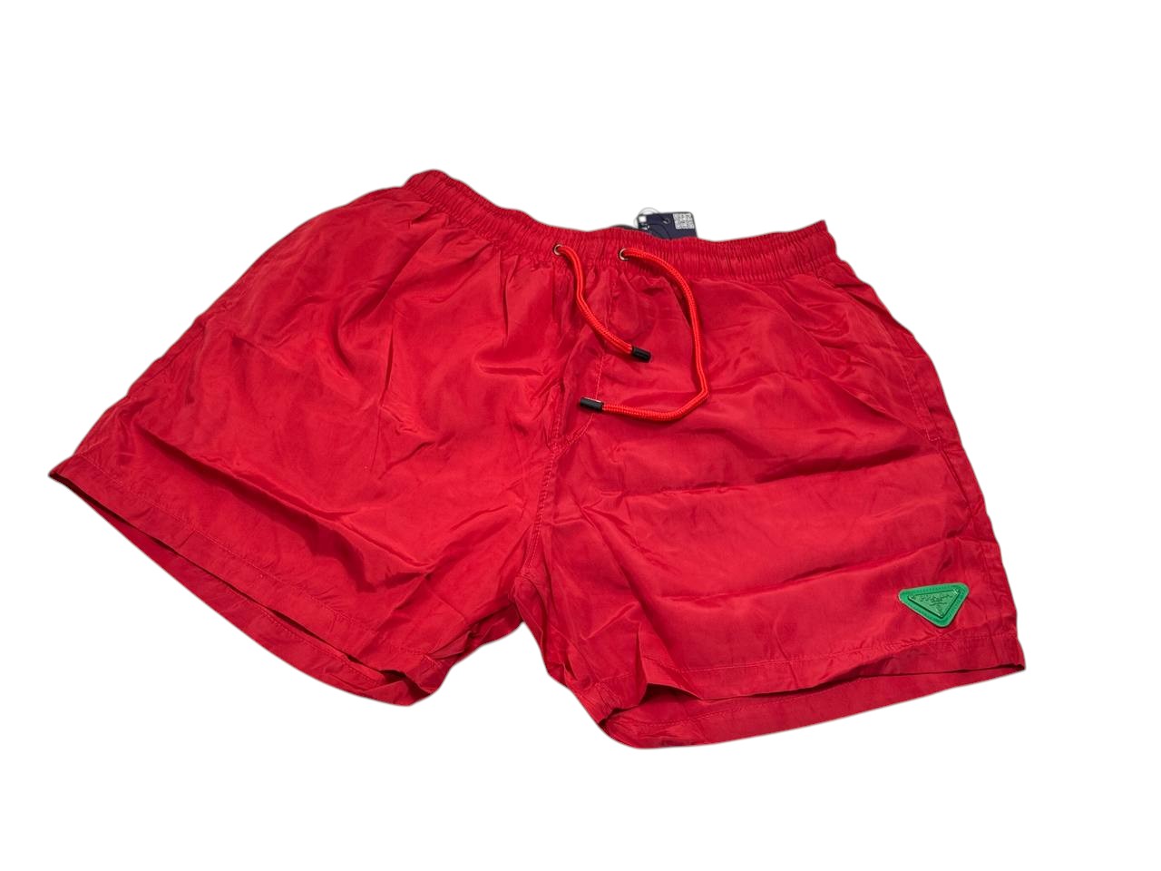 🔥 Prada Red Nylon Swim Shorts – Iconic Triangle Badge Edition
