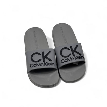 Calvin Klein CK Slides – Matte Grey Monochrome 🩶🖤