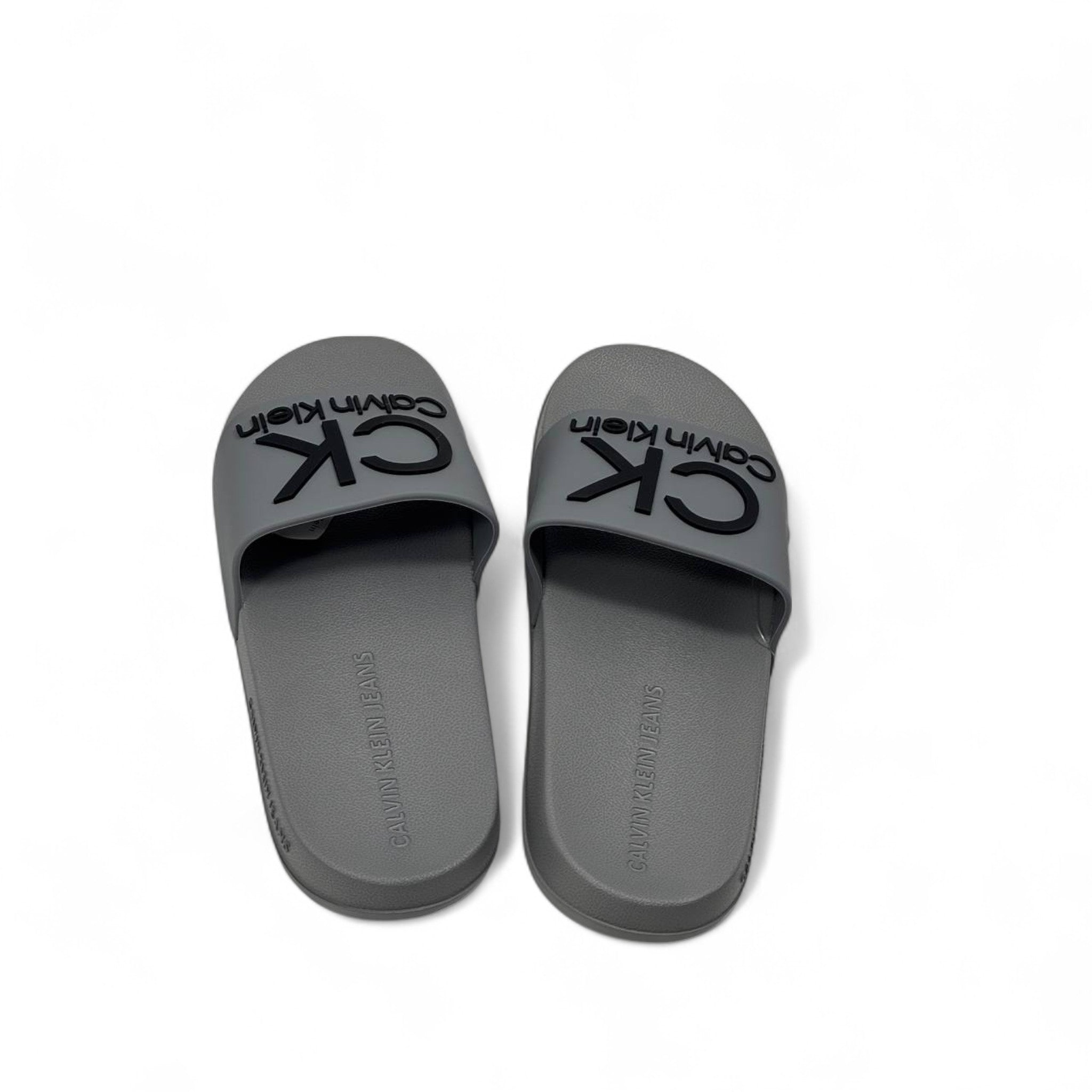Calvin Klein CK Slides – Matte Grey Monochrome 🩶🖤