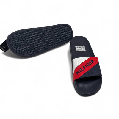 Tommy Hilfiger Colorblock Slides – Navy, Red & White