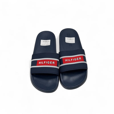 Tommy Hilfiger Striped Slides – Navy Red Iconic 🇺🇸🔥