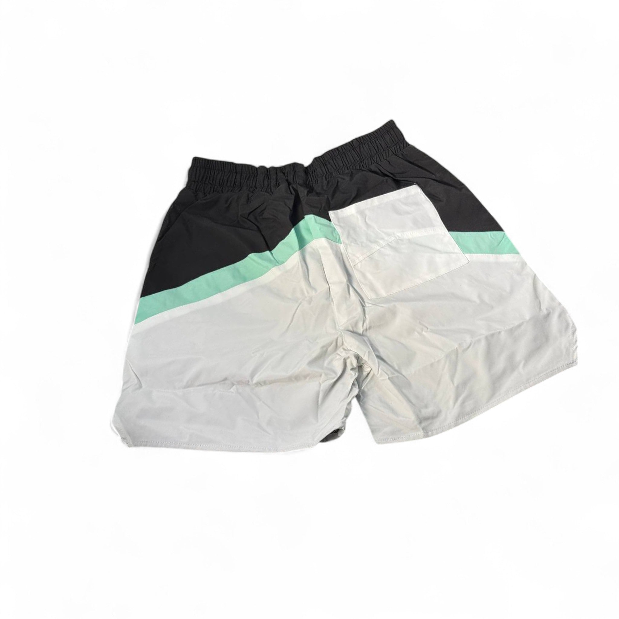 🖤 Rhude Colorblock Logo Swim Shorts – Black & Mint Vibes 🌊