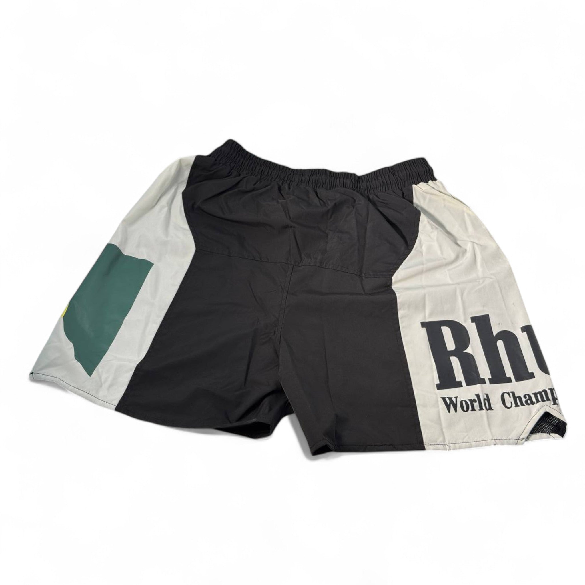 🏁 Rhude Championship Team Swim Shorts – Black & Cream Edition 🩳⚡