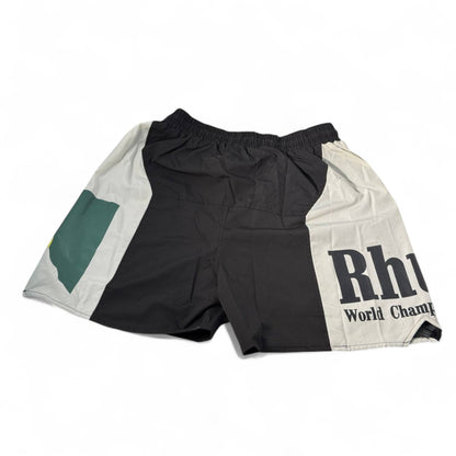 🏁 Rhude Championship Team Swim Shorts – Black & Cream Edition 🩳⚡
