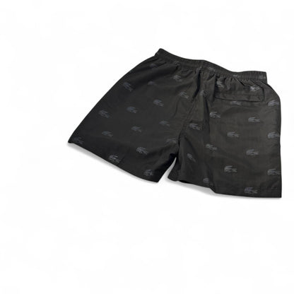 🐊 Lacoste Black Monogram Swim Shorts – Timeless Crocodile Style 🖤🌊