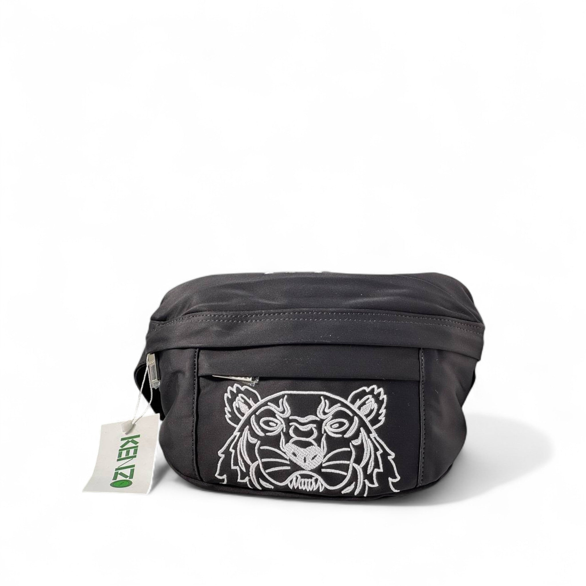 ⚫ Kenzo Black & White Tiger Belt Bag – Monochrome Street Edition 🐅🖤