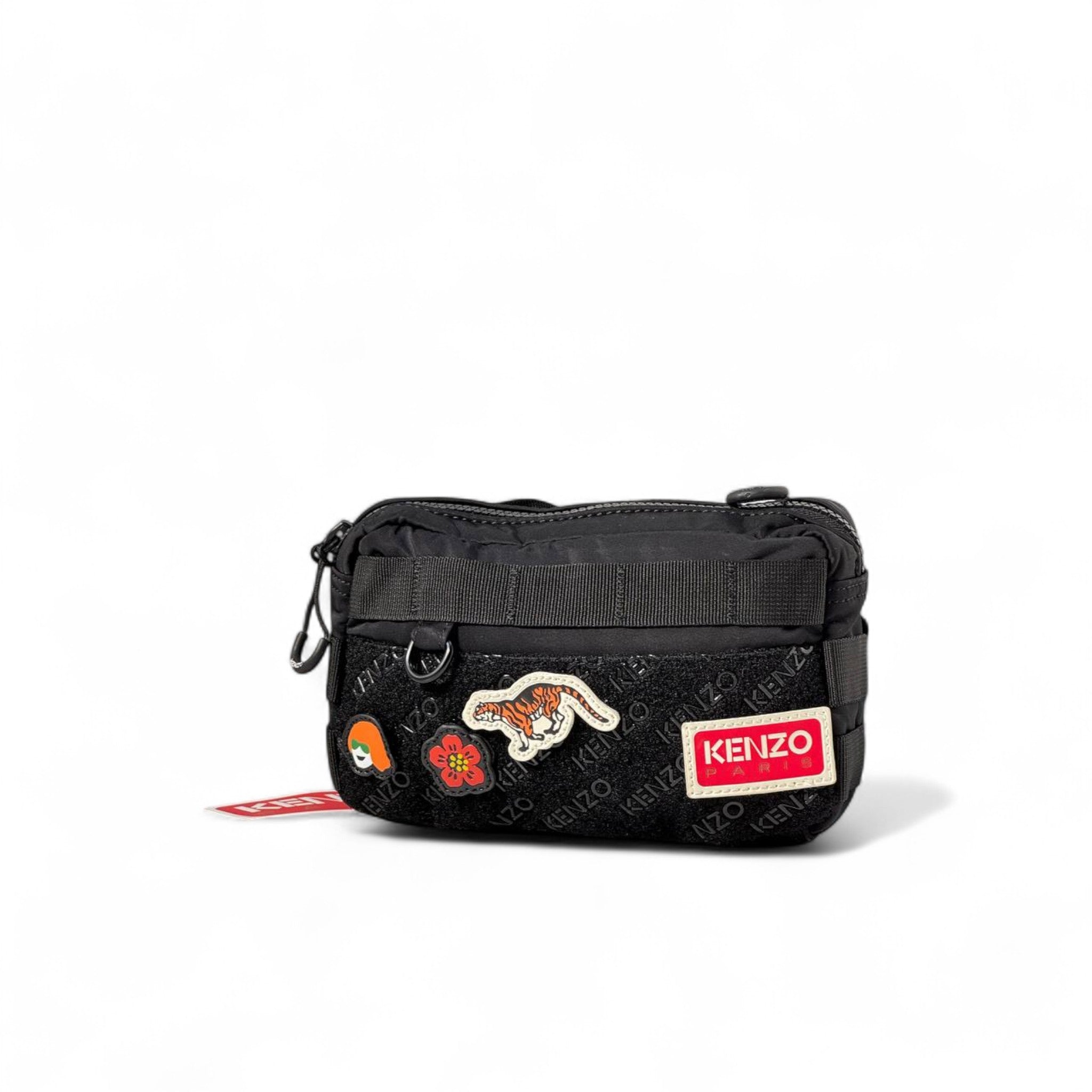 🖤 Kenzo Jungle Patch Belt Bag – Black Monogram Street Edition 🐅🌸