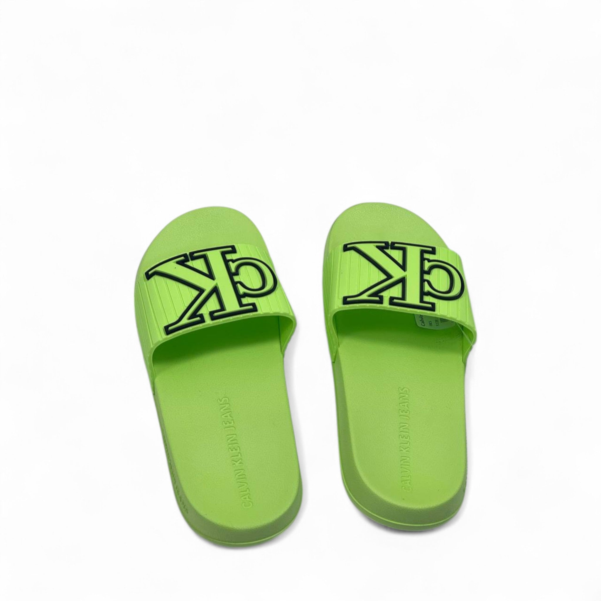 Calvin Klein Jeans CK Slides – Neon Green Pop 💚⚡