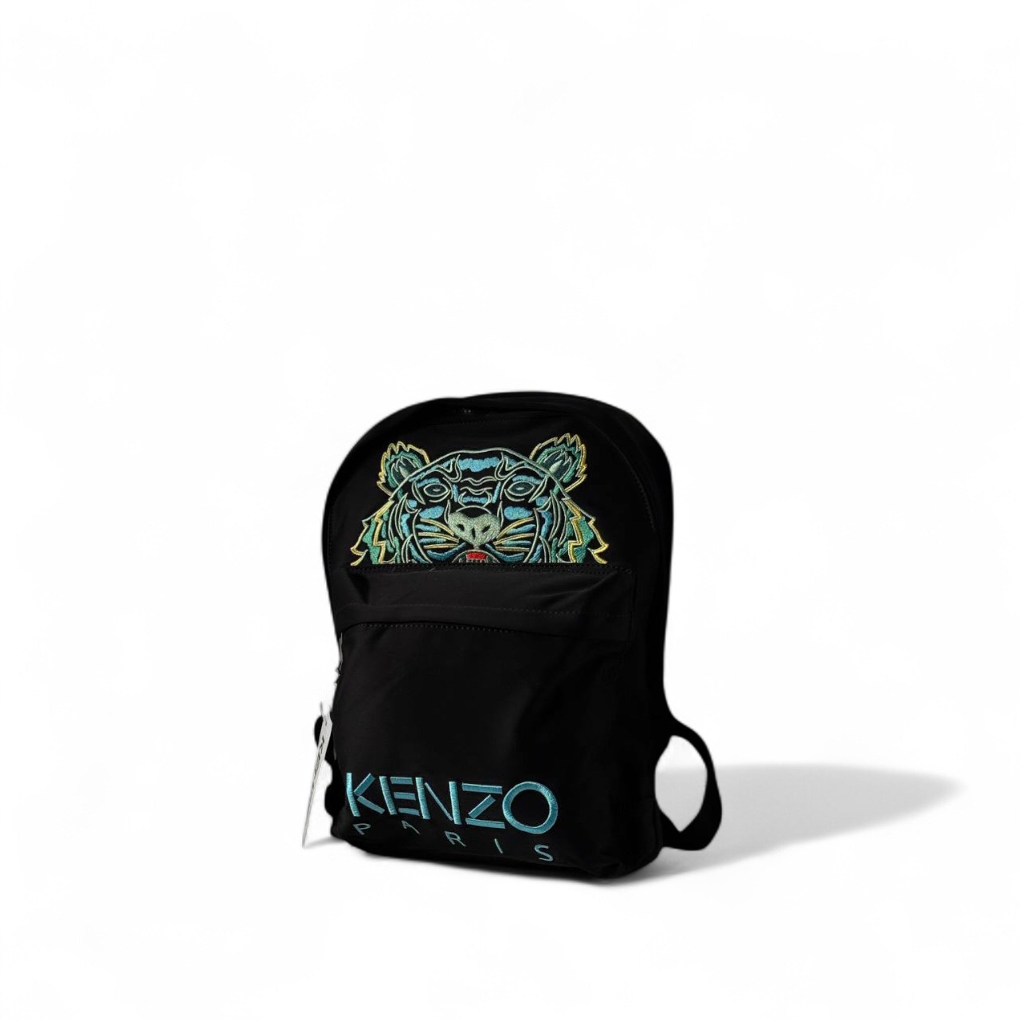 Kenzo Paris Tiger Backpack – Aqua Blue Logo & Multicolor Thread 🐅🌈💙