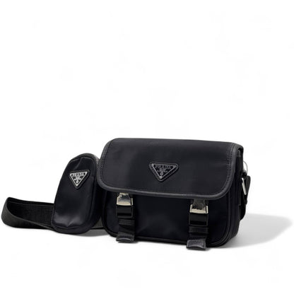 🖤 Prada Messenger Crossbody Bag – Iconic Black Nylon Elegance 💼