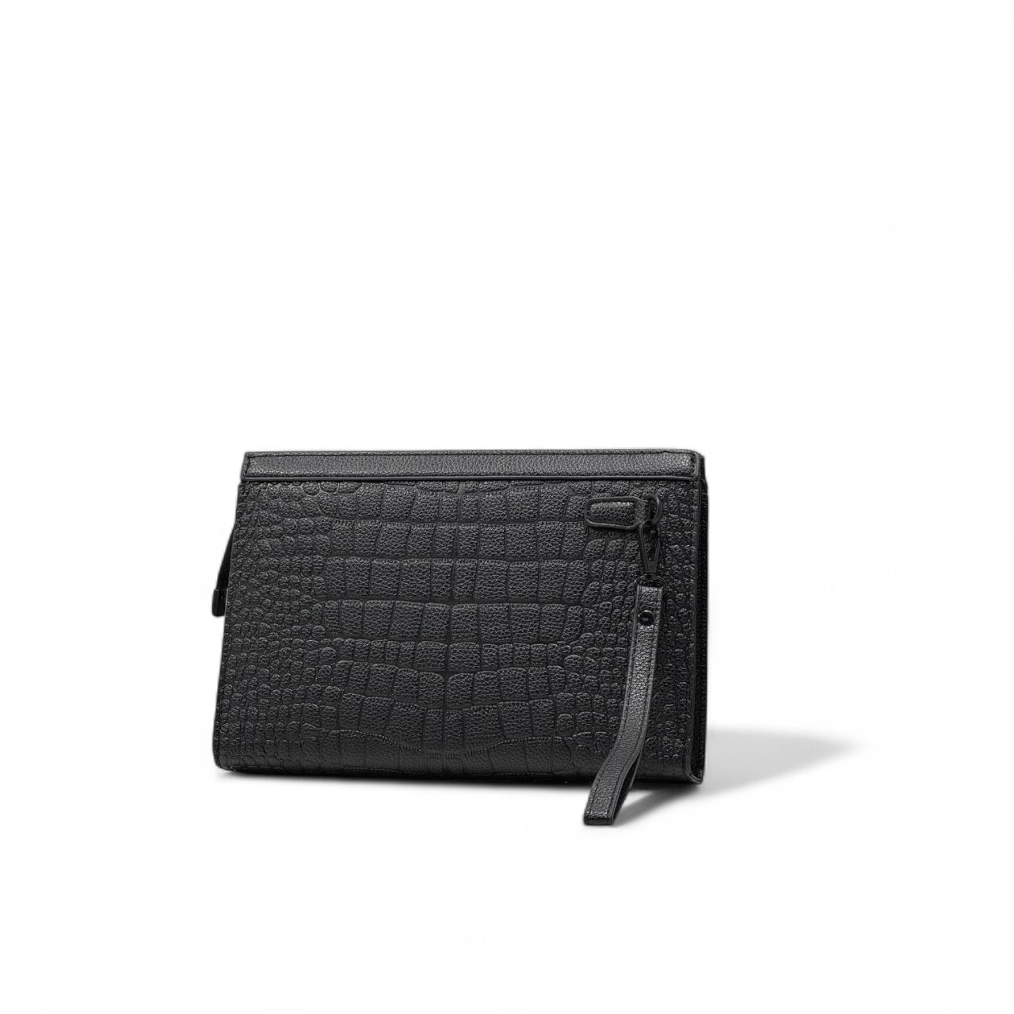 🖤 Montblanc Crocodile-Textured Leather Clutch – Elegant Wrist Wallet