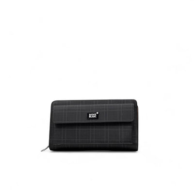 🖤 Montblanc Grid Pattern Clutch Wallet – Sleek & Structured Luxury