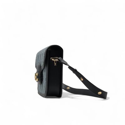 Gucci Horsebit 1955 Denim Monogram Shoulder Bag – Iconic Elegance