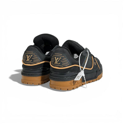 🖤 Louis Vuitton Luxury Low-Top Sneakers – Black with Camel Sole 👟✨